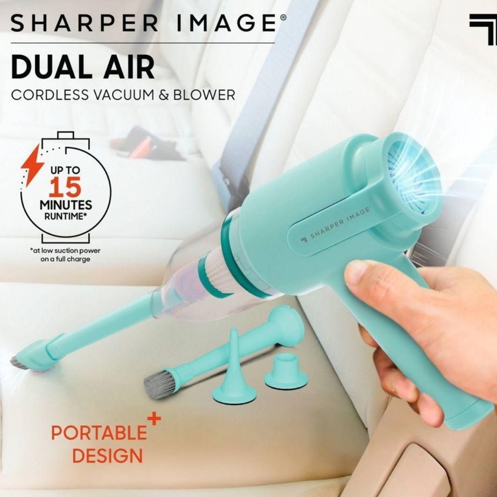 Sharper Image Dual Air Cordless Vacuum & Blower - Teal